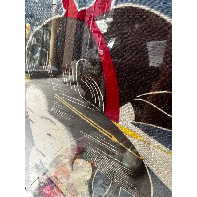 Asian Framed Vintage Textile Art of a Woman For Sale In Atlanta - Image 6 of 10