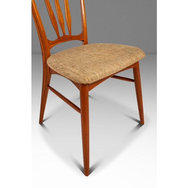 Single Danish Mid-Century Modern "Ingrid" Model Dining Chair in Teak & Original Fabric by Niels Koefoed, Denmark, C. 1960s For Sale - Image 14 of 18
