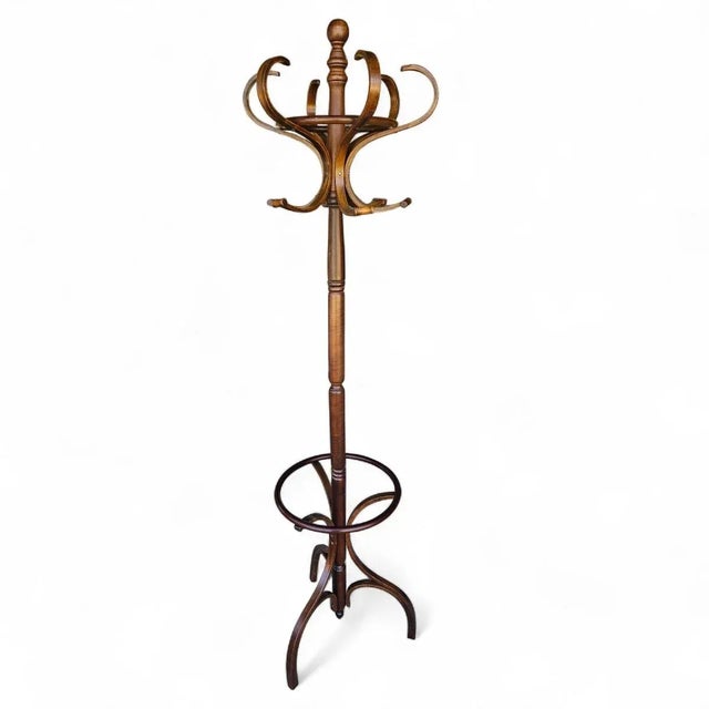 Vintage Bentwood Coat & Hat Rack, Hall Tree Style With Umbrella Ring For Sale - Image 9 of 12