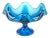 Mid Century Peacock Blue Pedestal Bowl For Sale