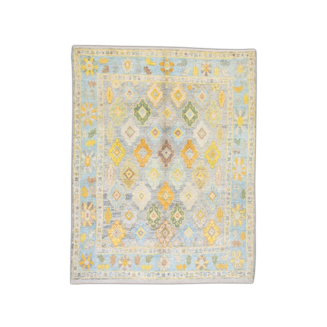 Modern Turkish Oushak Rug 8'1" x 9'10" For Sale - Image 10 of 10