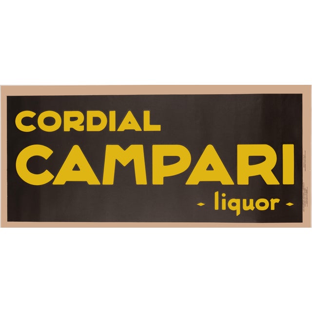 Art Deco Cordial Campari Banner Leonetto Cappiello 1921 Original Italian Poster Banner For Sale - Image 3 of 3