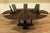 64 to 84 Round Transitional Ebonized Oak Jupe Table With Self-Storing Leaves Seats 6-10 People For Sale - Image 4 of 11