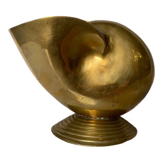Vintage Large Brass Nautilus Shell For Sale