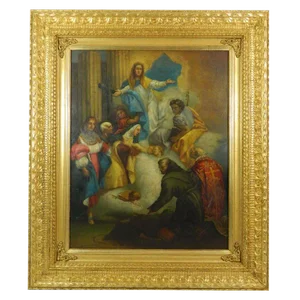 Framed Oil on Copper Religious Painting "The Ascension of Mary", 19th Century