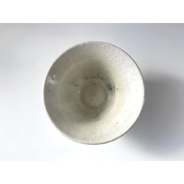 Late 20th Century Vintage Art Pottery White With Red Detail Bowl For Sale - Image 5 of 7