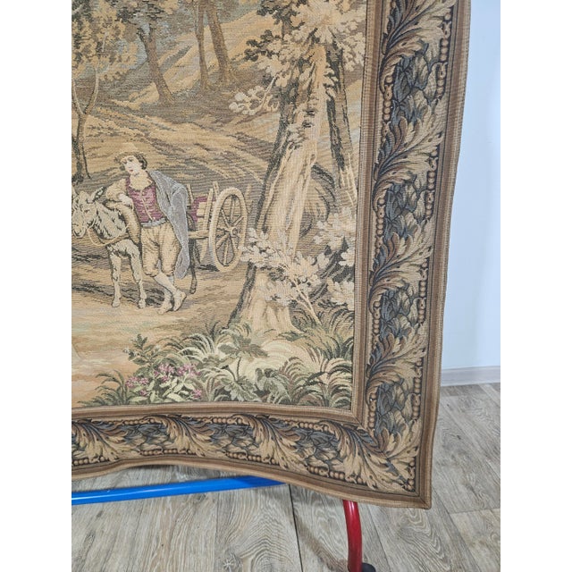 Textile Tapestry with Idyllic Forest Motif from Aubusson, France, Late 19th Century For Sale - Image 7 of 18