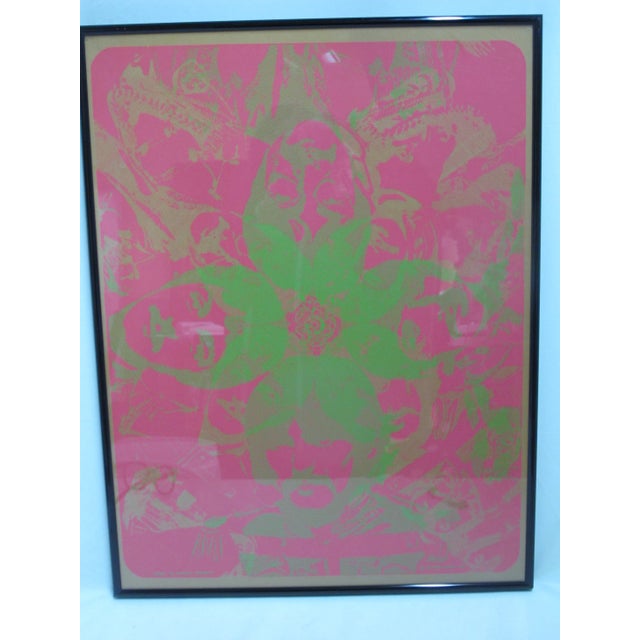 Psychedelic Beatles Gleeson Gurney Blacklight Framed 1967 Silkscreen Poster For Sale In Portland, OR - Image 6 of 7