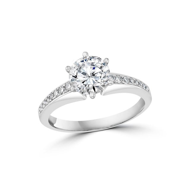 GIA Certified 1.01 Carat VS2, E Round Solitaire Diamond Engagement Platinum Ring For Sale - Image 16 of 18