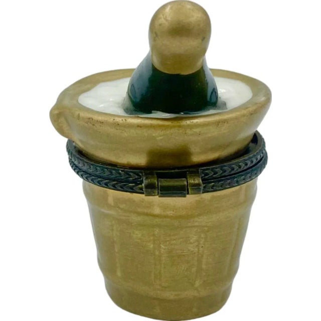 Metal Late 20th Century Vintage Champagne Bottle Bucket Box Miniature For Sale - Image 7 of 12