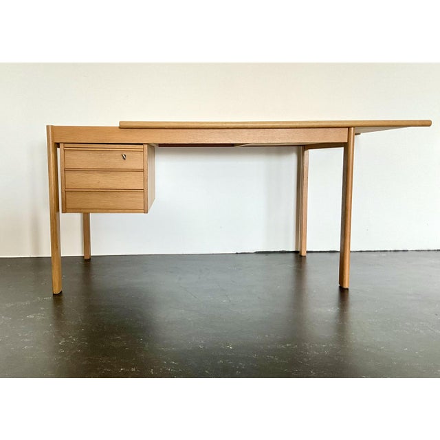 Mid-Century Modern Danish Oak Desk with Sliding Top by Peter Lovig Nielsen for Løvig, 1960s For Sale - Image 18 of 18