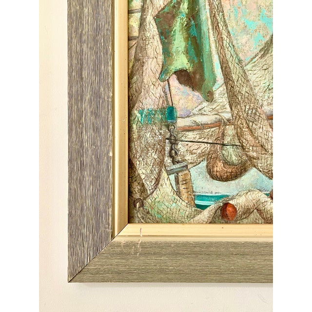 Fishing Nets by Listed, 20th C. American Artist, Elizabeth Saltonstall, Signed & Framed For Sale In New York - Image 6 of 12