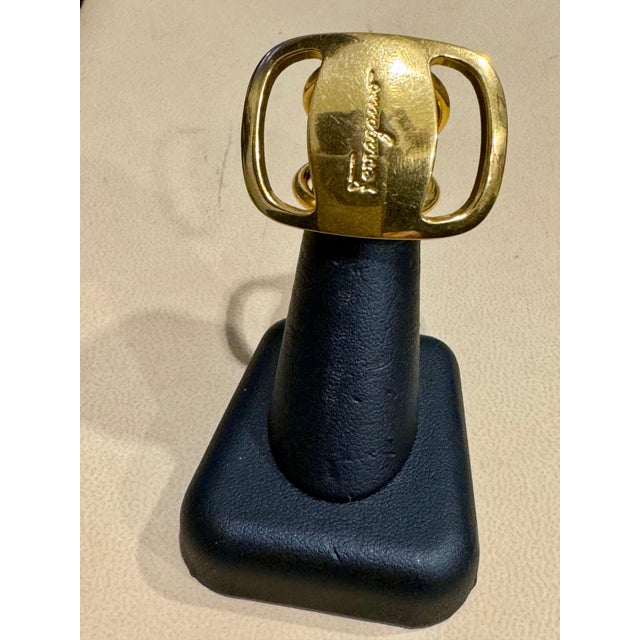 Salvatore Ferragamo Ganchini scarf ring /Ring gold Tone, Medium Size For Sale - Image 11 of 18