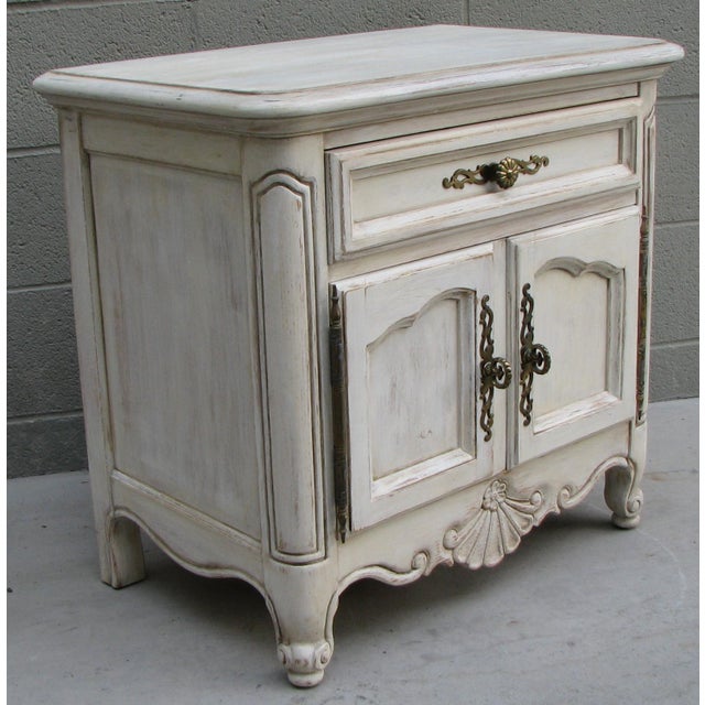 Shabby Chic White Nightstand, Chairish