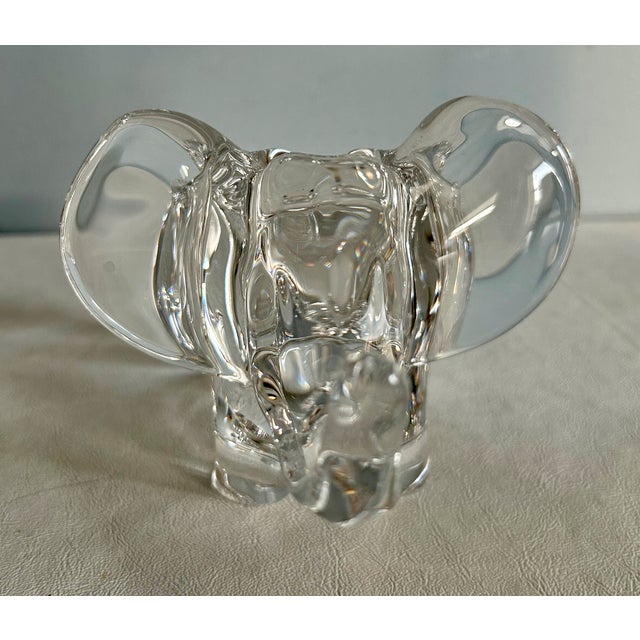 Vannes Le Chatel France Crystal Art Glass Elephant Candy Bowl Dish Jewelry Dish For Sale In Philadelphia - Image 6 of 14