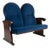 Vintage Art Deco Loveseat with Blue Upholstery, 1970 For Sale