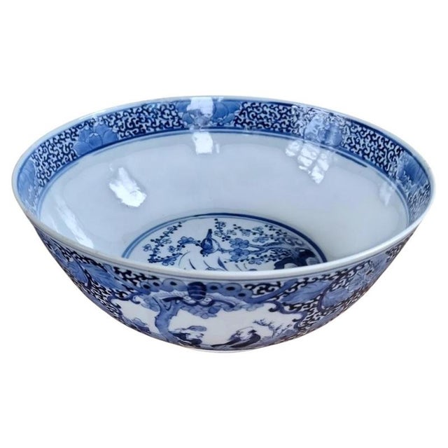 Antique Qing Chinese Blue and White Underglaze Porcelain Bowl, 1870 For Sale - Image 9 of 9