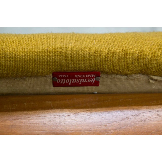 Wood Mid-Century Italian Wood and Velvet Stool, 1950s For Sale - Image 7 of 8