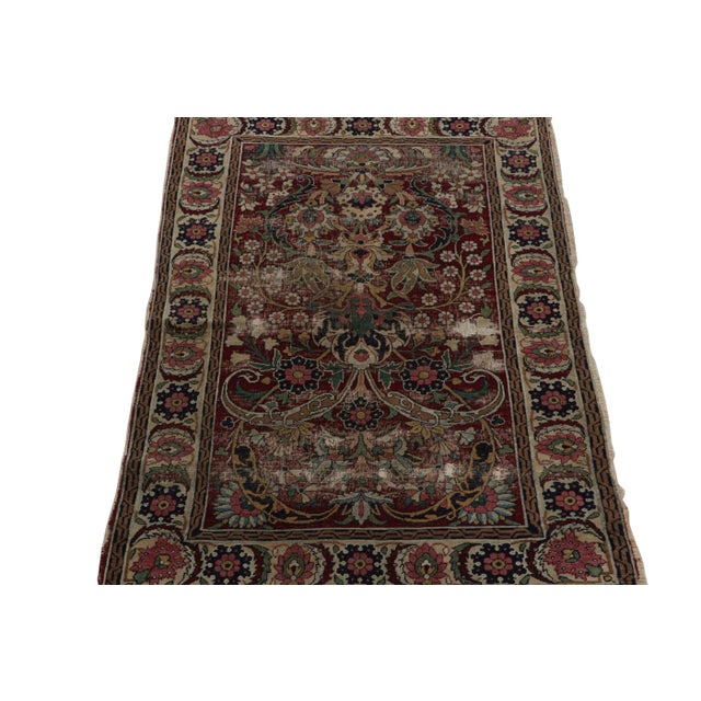 Traditional 1950s Antique Persian Khorassan Rug in Burgundy With Floral Patterns, From Rug & Kilim For Sale - Image 3 of 8