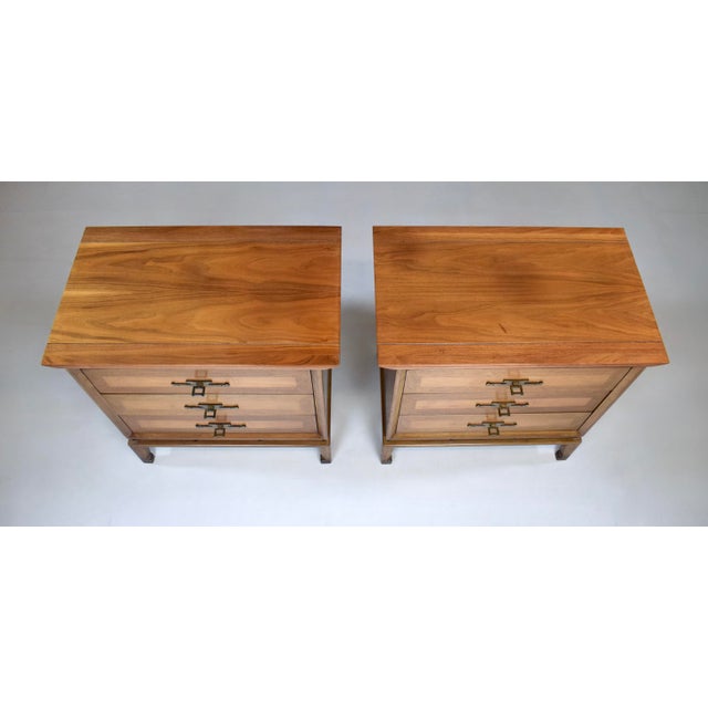 Mid-Century Modern Mid-Century Modern Walnut Burl Nightstands by White Furniture, Usa For Sale - Image 3 of 11