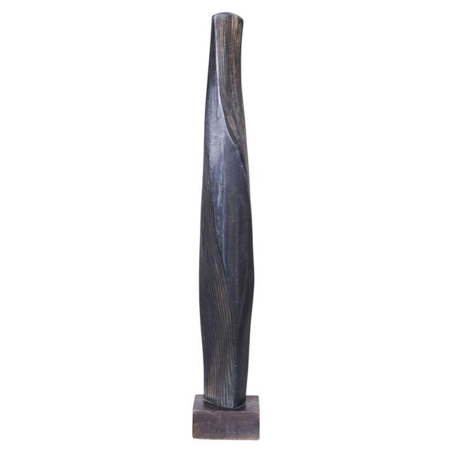 Black Vintage Art Deco Statue in Linden Wood, 1920s For Sale - Image 8 of 8