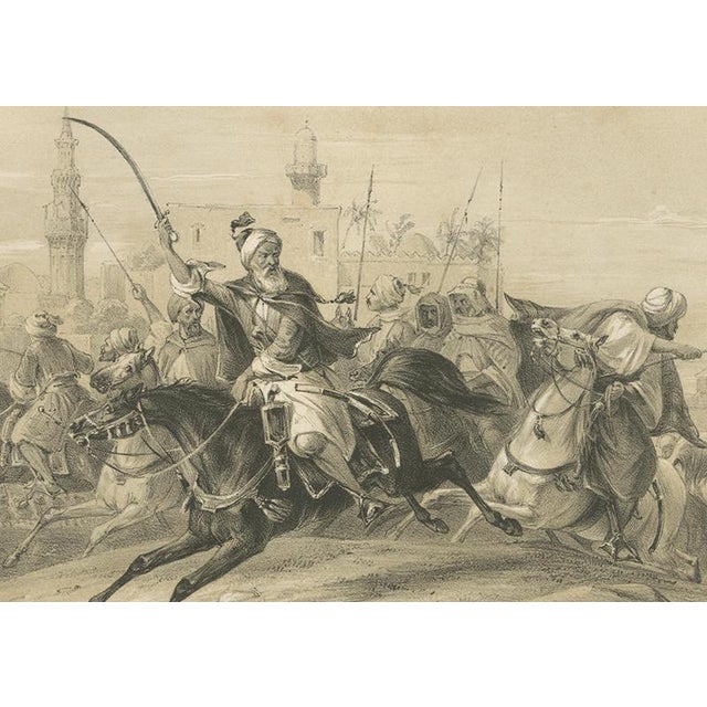 Mid 19th Century Egyptian Cavalry Battle Scene, 1846, Paper For Sale - Image 5 of 10