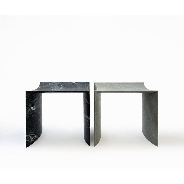Stone Trilite Medium Bench in Verde Lepanto Marble by Bufalini Marmi For Sale - Image 7 of 11