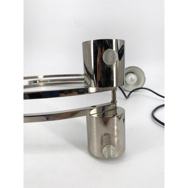 Silver Art Deco Nickel-Plated AD11 Table Lamp attributed to Charles Martin for Woka Vienna, 1928 For Sale - Image 8 of 15