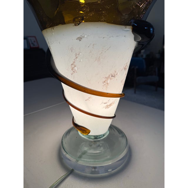 Pair of Sculptural Studio Glass Table Lamps by Thumprints (Alison K. West) For Sale - Image 12 of 12