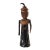 Vintage African Folk Art Sculpture or Doll Carved From Wood and Dark Horn For Sale