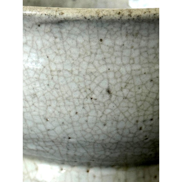 17th Century Early Korean White Ceramic Stem Bowl Joseon Dynasty For Sale - Image 5 of 16