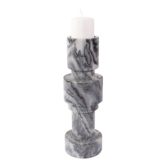 Modern Clarinda Marble Candle Holder- Tall For Sale