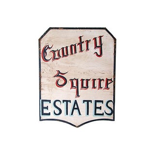 1960s Hand Painted Country Squire Estates Sign For Sale