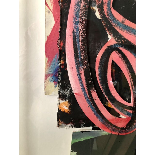 Pop Art Hugh O'Donnell, 1980s Abstract Expressionist Pop Art Painting Collage, Assemblage Hugh O'Donnell, 1988 For Sale - Image 3 of 15