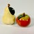 Light Yellow 1980s Vintage Portuguese Arts & Crafts Majolica Fall Pear & Apple Salt and Pepper Shakers - Thanksgiving For Sale - Image 8 of 14