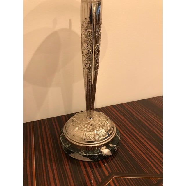 Silver Schneider French Art Deco Geometric Table Lamps - a Pair For Sale - Image 8 of 13