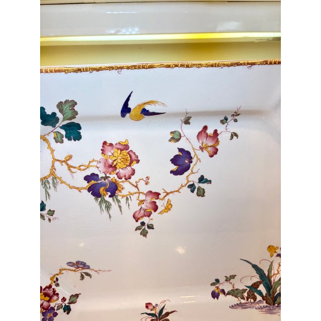 Ceramic Vintage Wedgwood Devon Rose Georgetown Collection Bamboo Trim Platter For Sale - Image 7 of 11