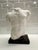 Vintage Signed A. Santini Italian Bonded Marble Male Torso Sculpture on Nero Marquina Base, Heavy For Sale - Image 9 of 10