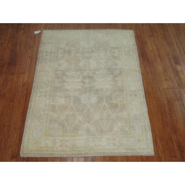 Vintage Inspired Turkish Oushak Carpet - 4'2" x 6'2" For Sale - Image 4 of 4