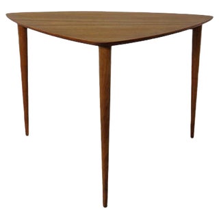 Mid-Century Triangular Teak Side Table, 1960s For Sale