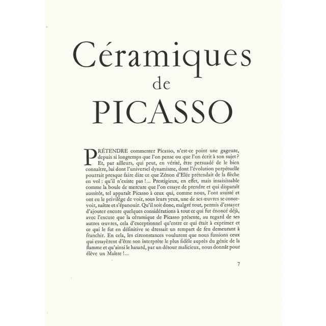 Abstract 1948 True First Edition "Ceramiqués De Picasso" (Ceramics) Complete With 18 Prints For Sale - Image 3 of 15