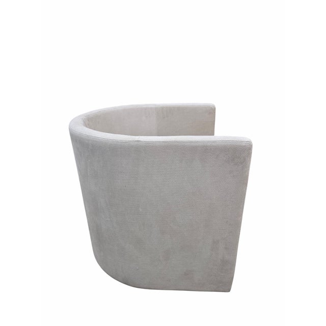 Greige MCM Barrel Back Lounge Chairs Newly Reupholstered - Pair For Sale - Image 8 of 12