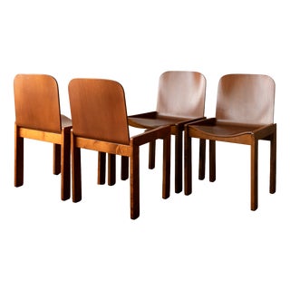 Italian Plywood Dining Chairs by Molteni, 1970s, Set of 4 For Sale