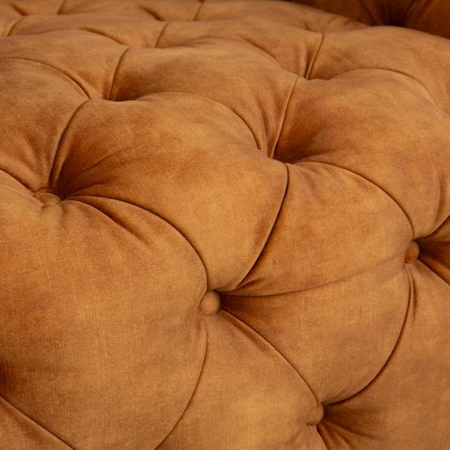 Chesterfield Armchair in Gold, Yellow and Ochre Fabric from Kare Design For Sale - Image 4 of 14