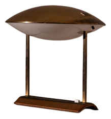 8050 Table Lamp in Metal, Leather, and Acrylic Glass by Stilnovo for Metalarte, 1960s