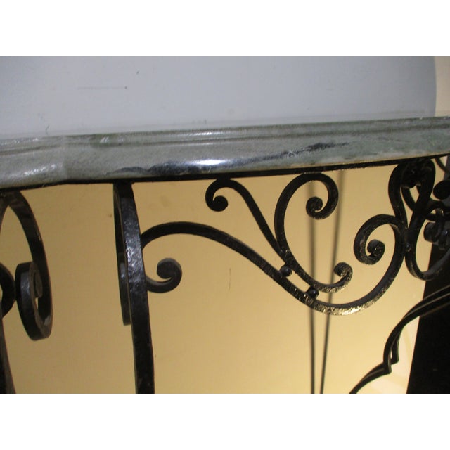 1930s French Wrought Iron and Marble Console Table For Sale - Image 14 of 15