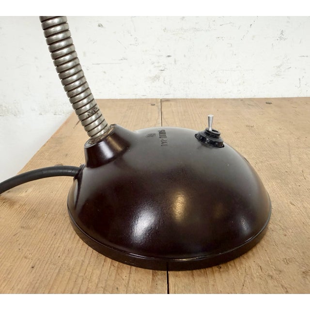 Vintage Brown Bakelite Gooseneck Table Lamp, 1960s For Sale - Image 13 of 16