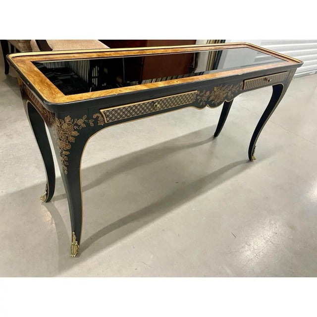 Black Late 20th Century Chinoiserie Console Table by Drexel Heritage Et Cetera For Sale - Image 8 of 10