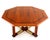 Mid Century Modern Walnut X Base Inlayed Octagon Shape Coffee Table