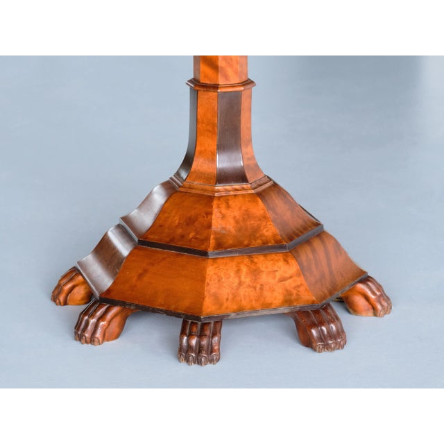 Brown Swedish Grace Floor Lamp in Birch with Carved Paw Feet, 1920s For Sale - Image 8 of 13